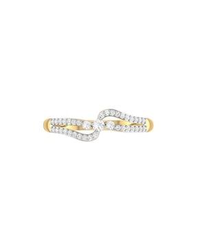 the swerve 18 kt yellow gold diamond-studded ring