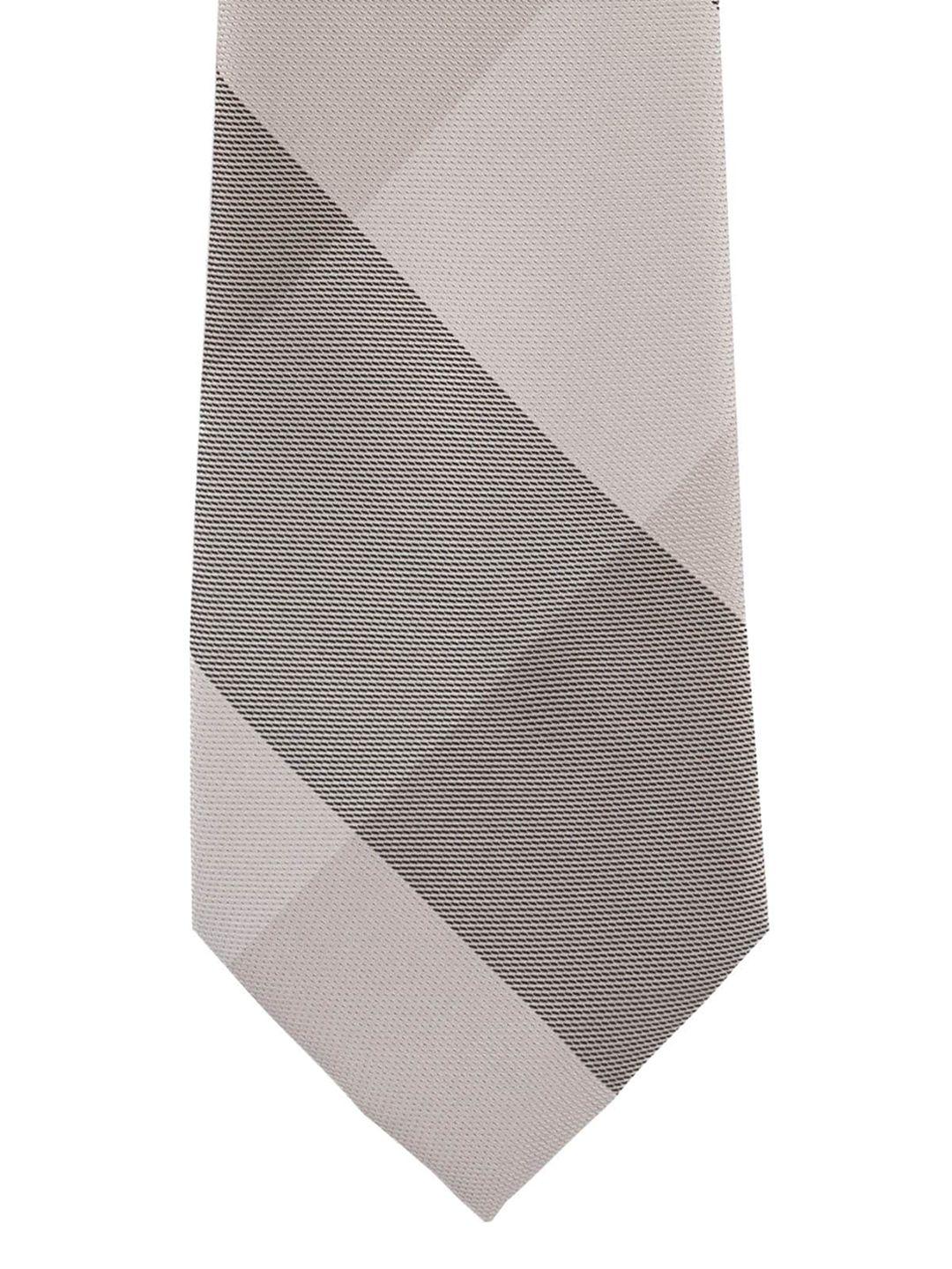 the tie hub beige & brown checked broad tie