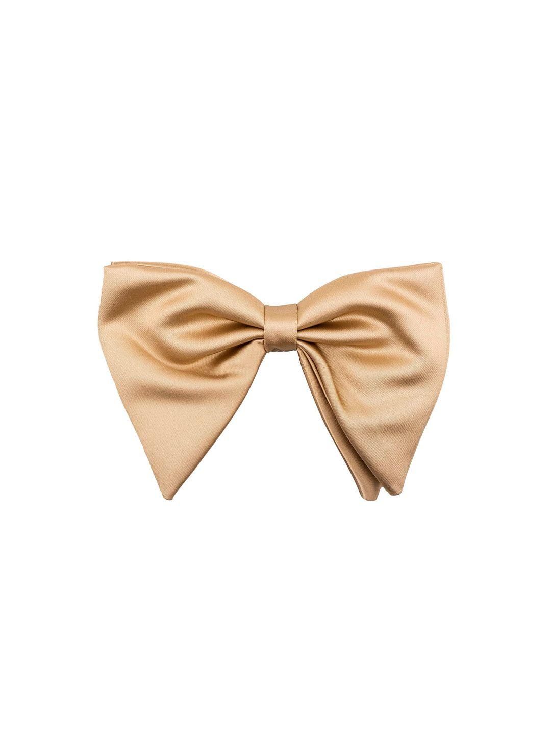 the tie hub beige solid bow tie