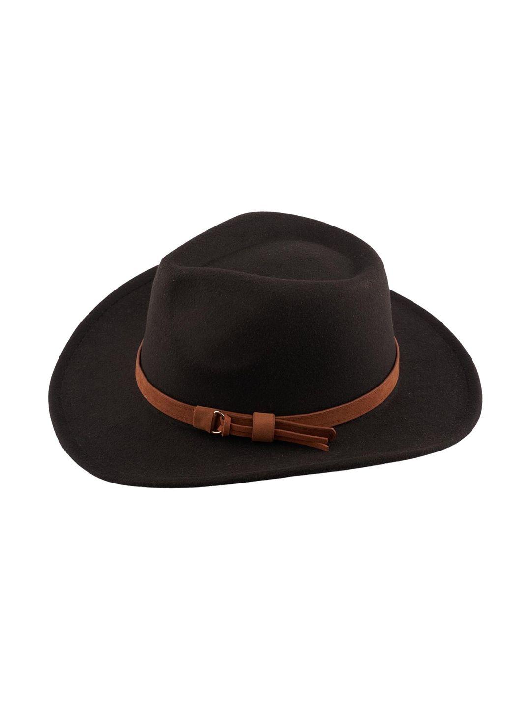 the tie hub black cowboy solid fedora hat