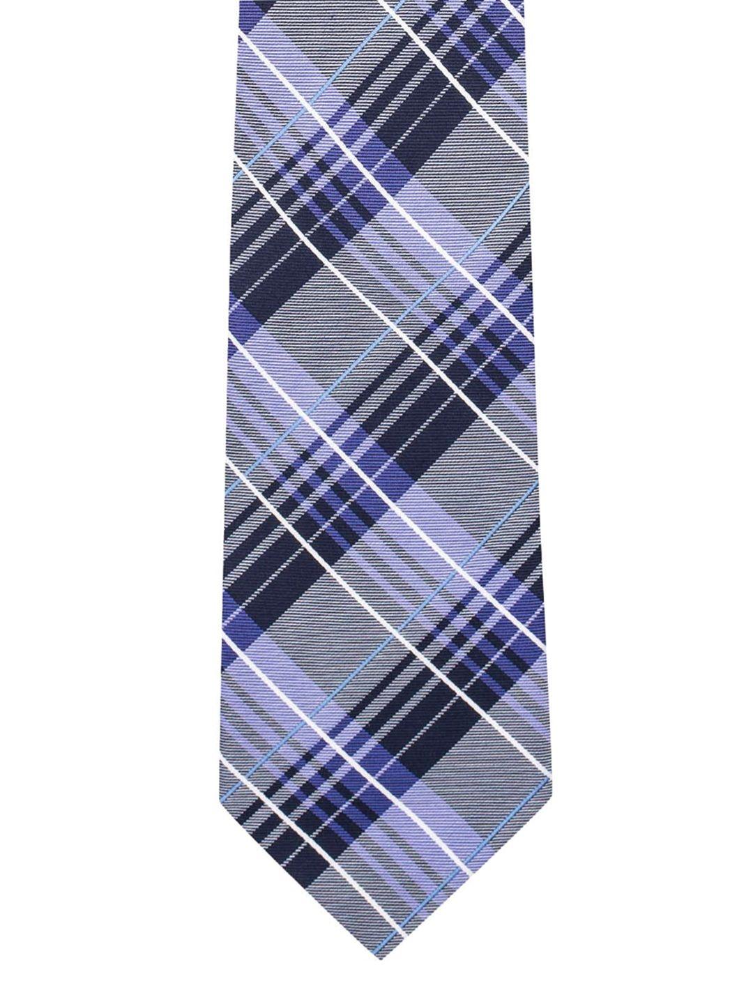the tie hub blue & grey checked broad tie