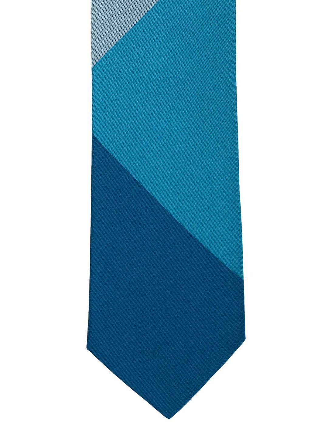 the tie hub blue colourblocked broad tie