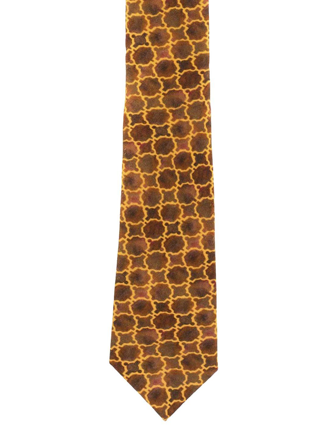 the tie hub brown hale checks printed skinny tie