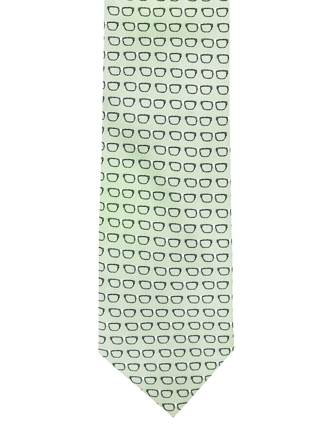 the tie hub green & black woven design broad tie