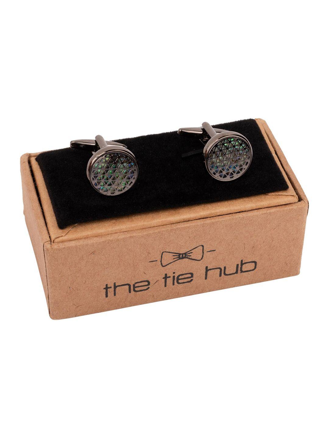 the tie hub grey cufflink