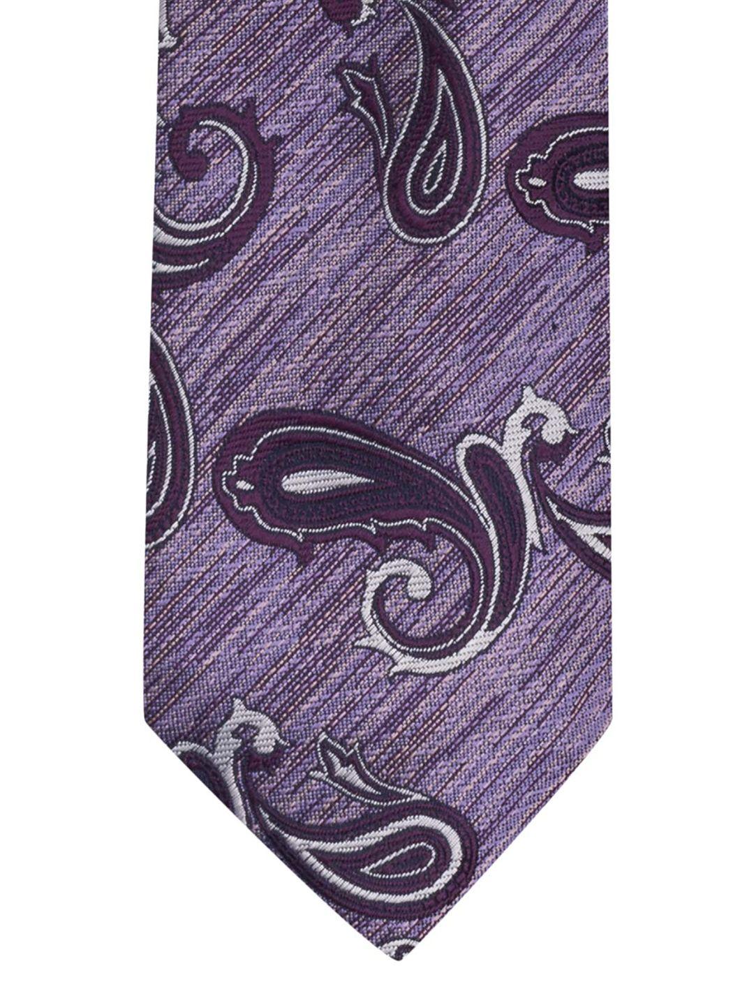 the tie hub lavender & purple woven design reversible broad tie