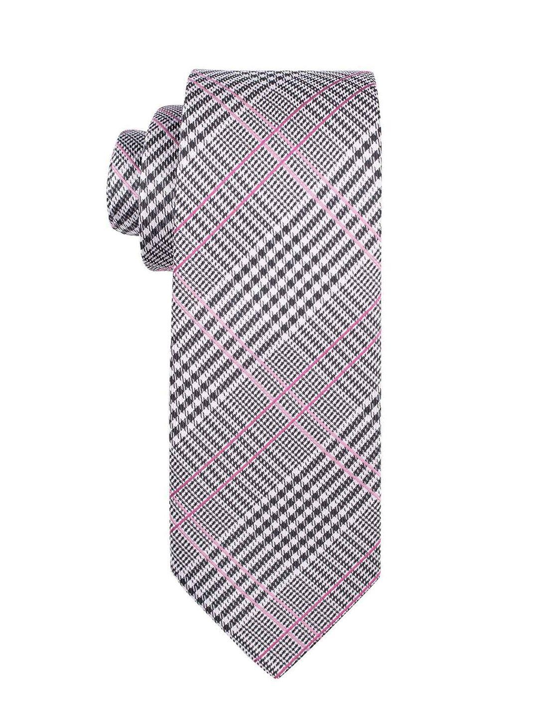 the tie hub men black checked broad tie