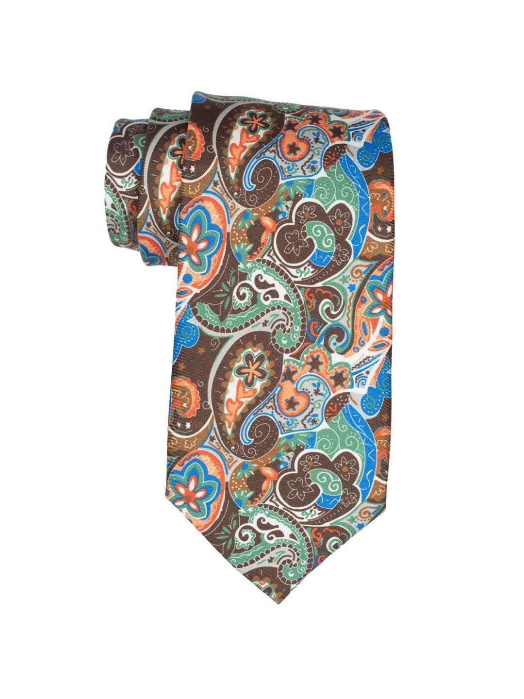 the tie hub men blue & white paisley italian silk necktie