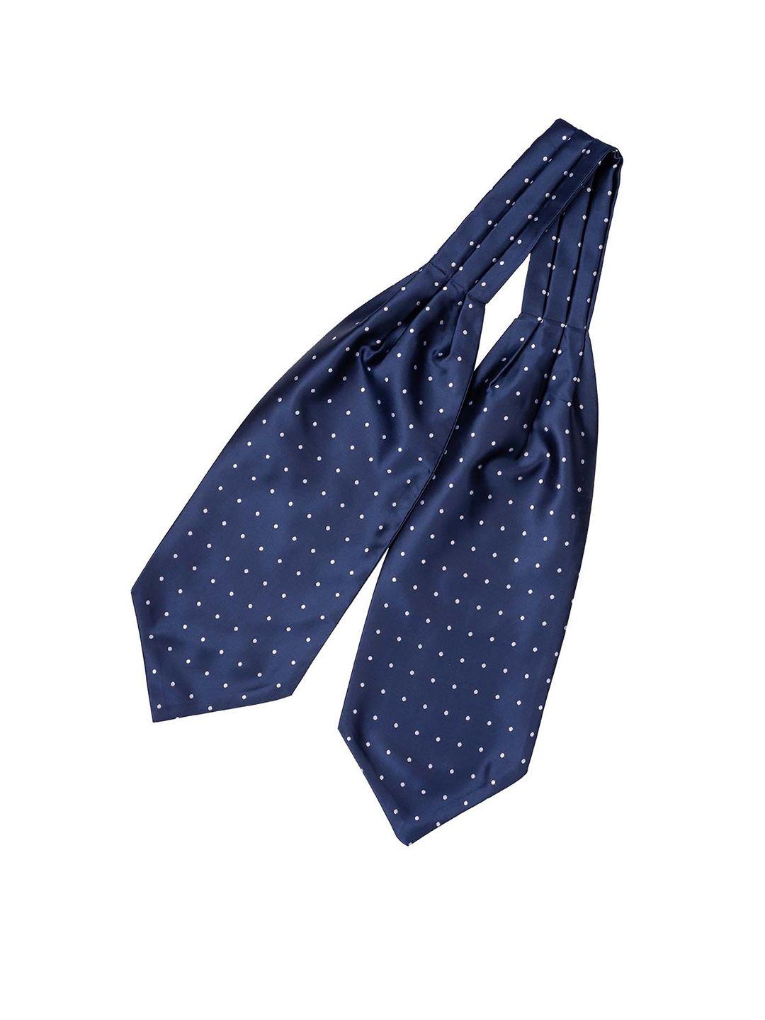 the tie hub men blue & white woven design cravat