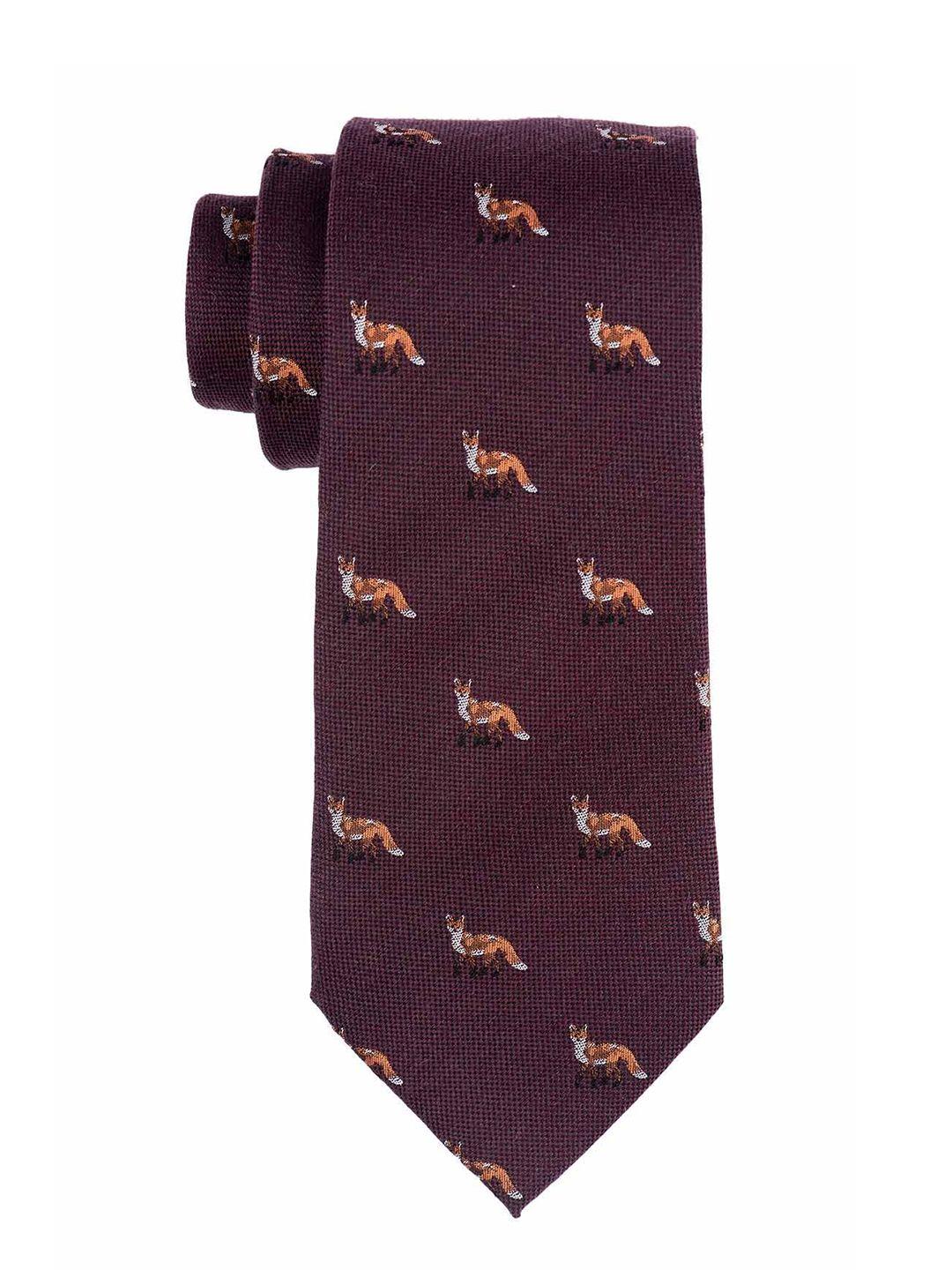the tie hub men brown & orange woven design skinny tie