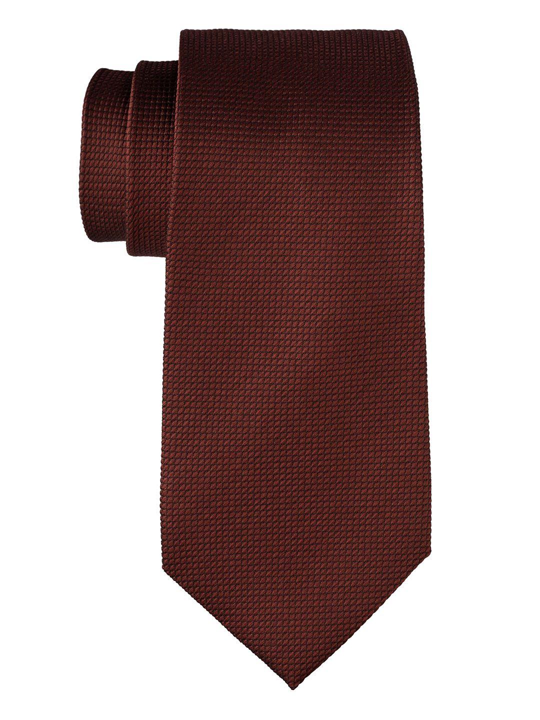 the tie hub men brown woven design broad tie
