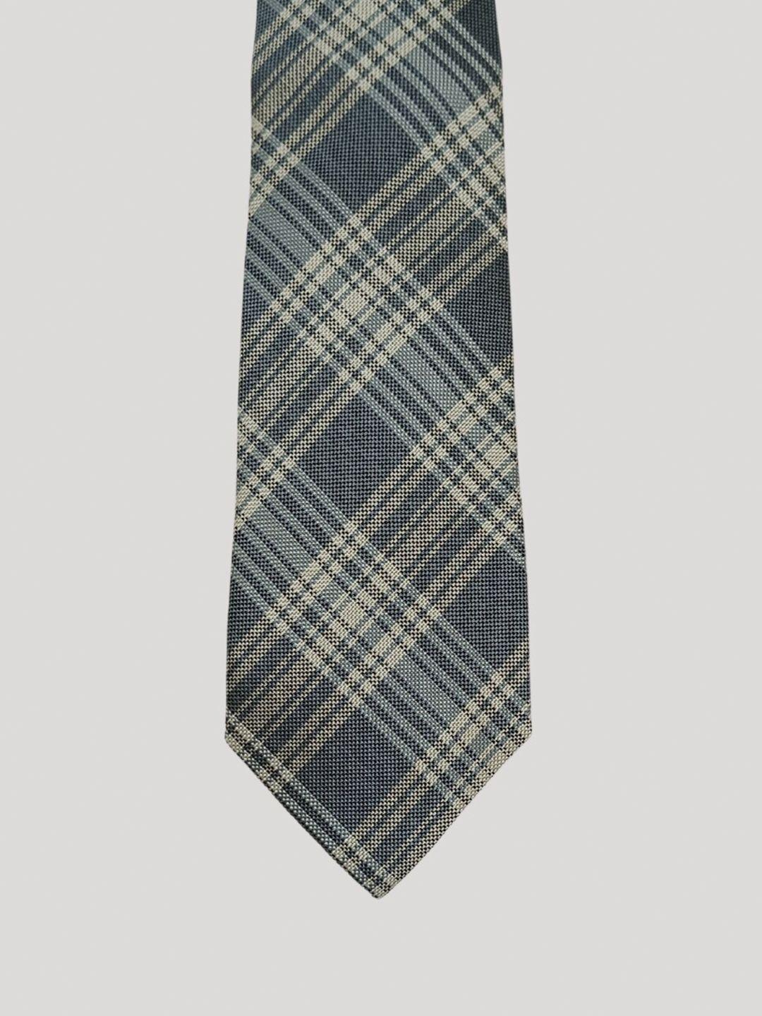 the tie hub men checked silk broad tie