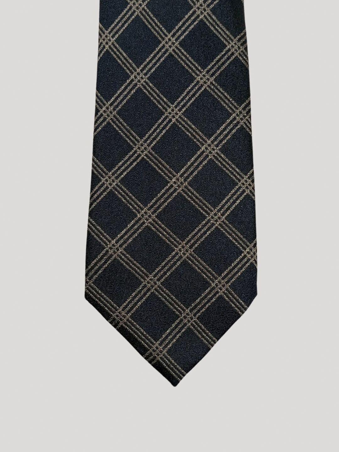 the tie hub men checked silk broad tie