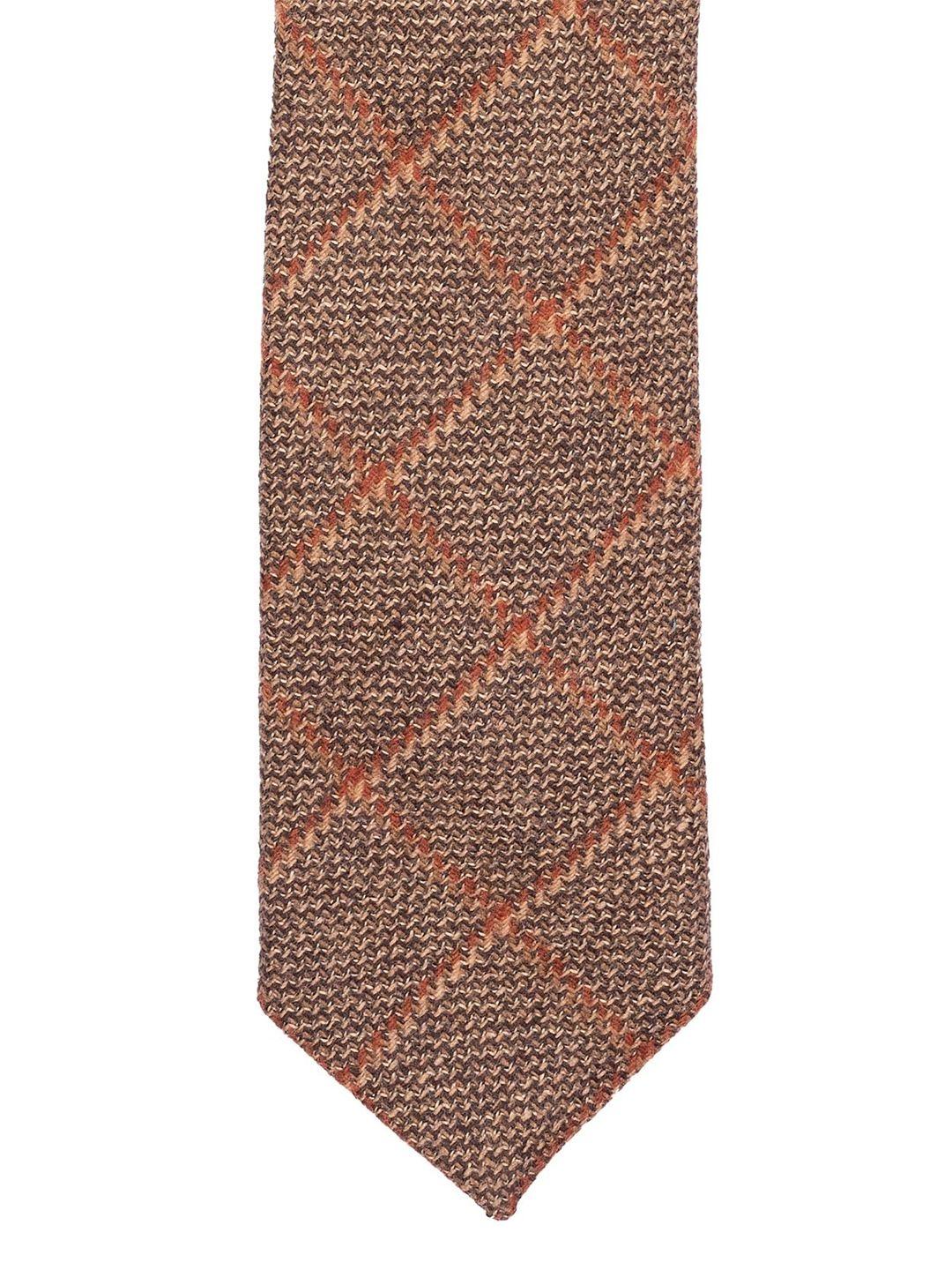 the tie hub men checked woolen skinny tie