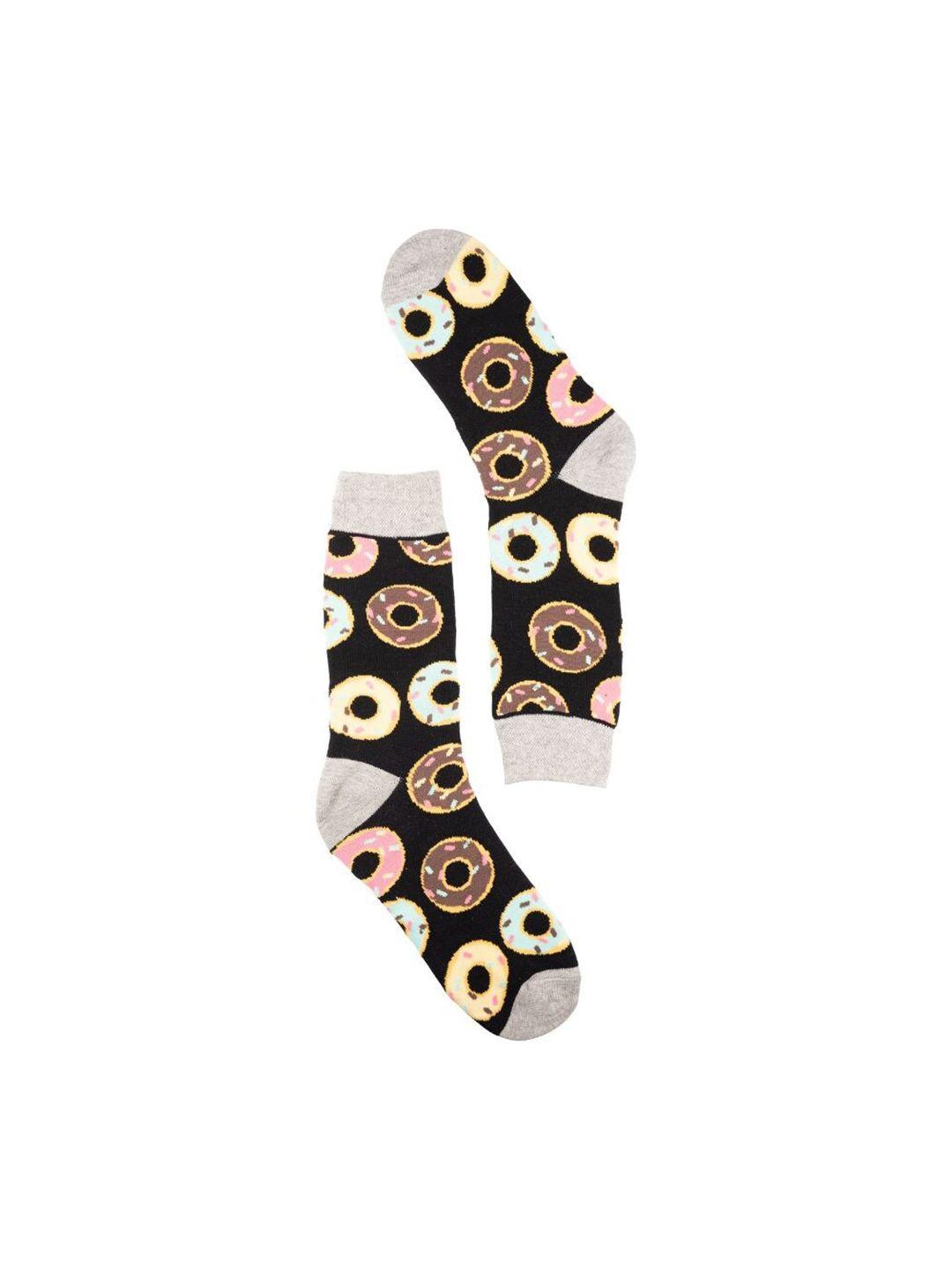 the tie hub men donuts patterned calf length socks