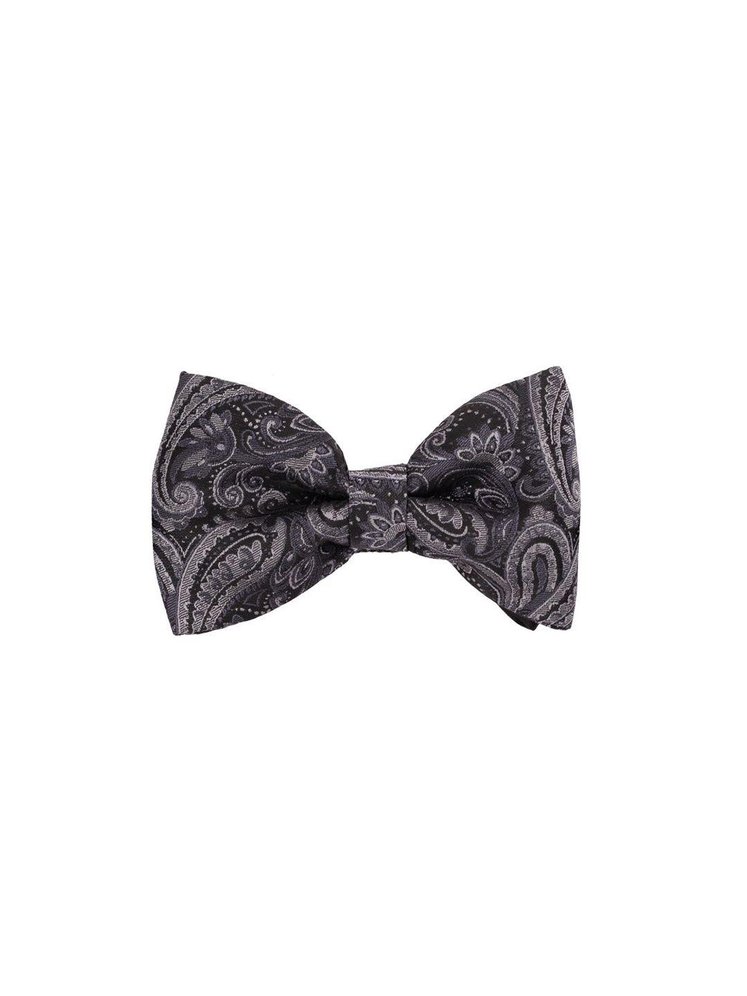 the tie hub men grey & black printed bow tie