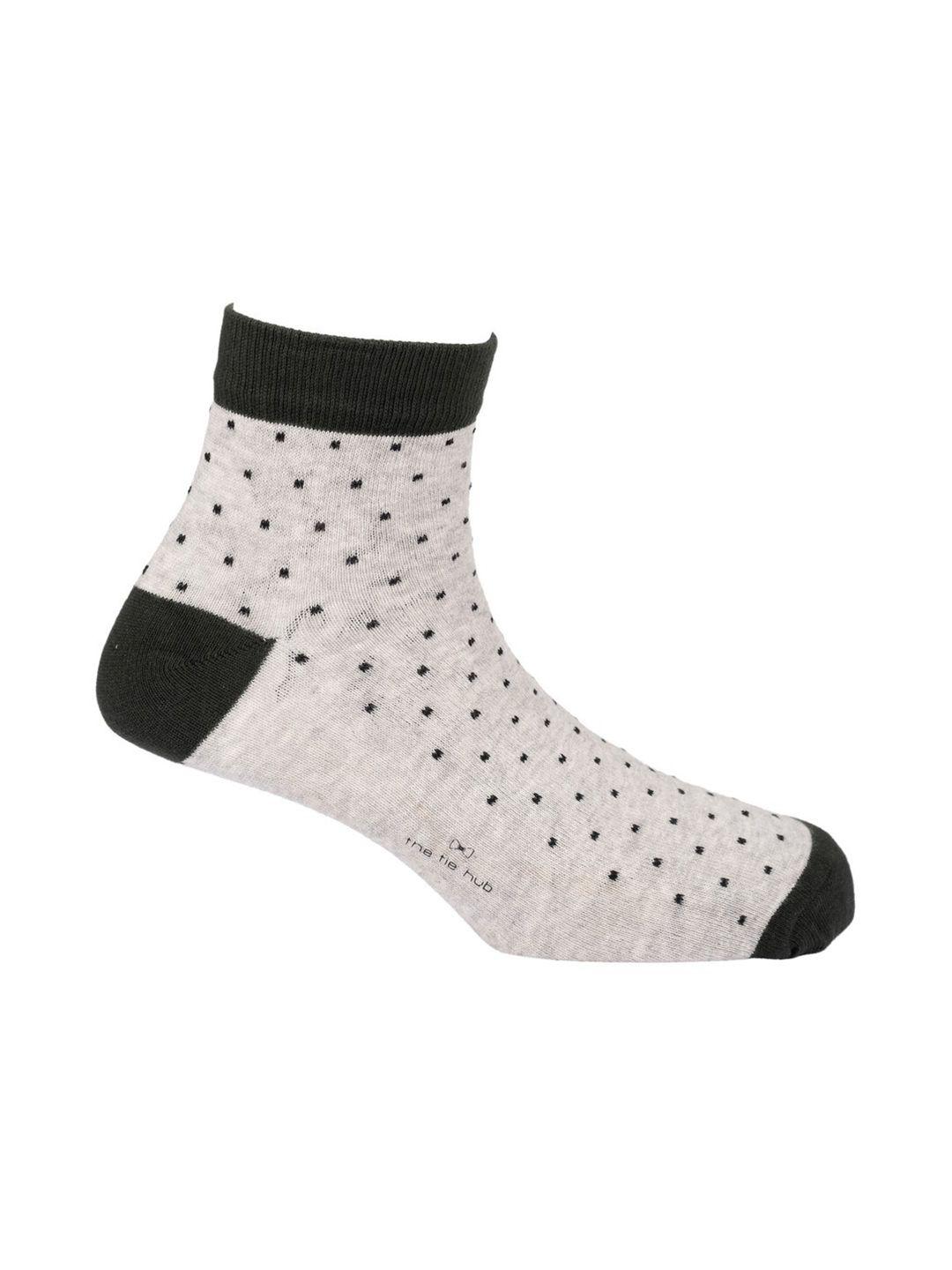 the tie hub men grey polka dot ankle length socks