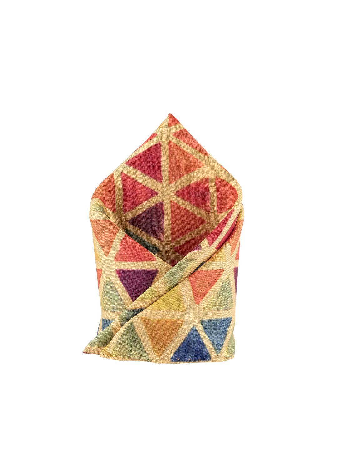 the tie hub men multicoloured triangle printed pocket square
