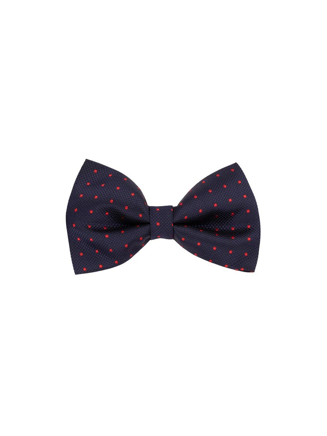 the tie hub men navy blue & red printed bow tie