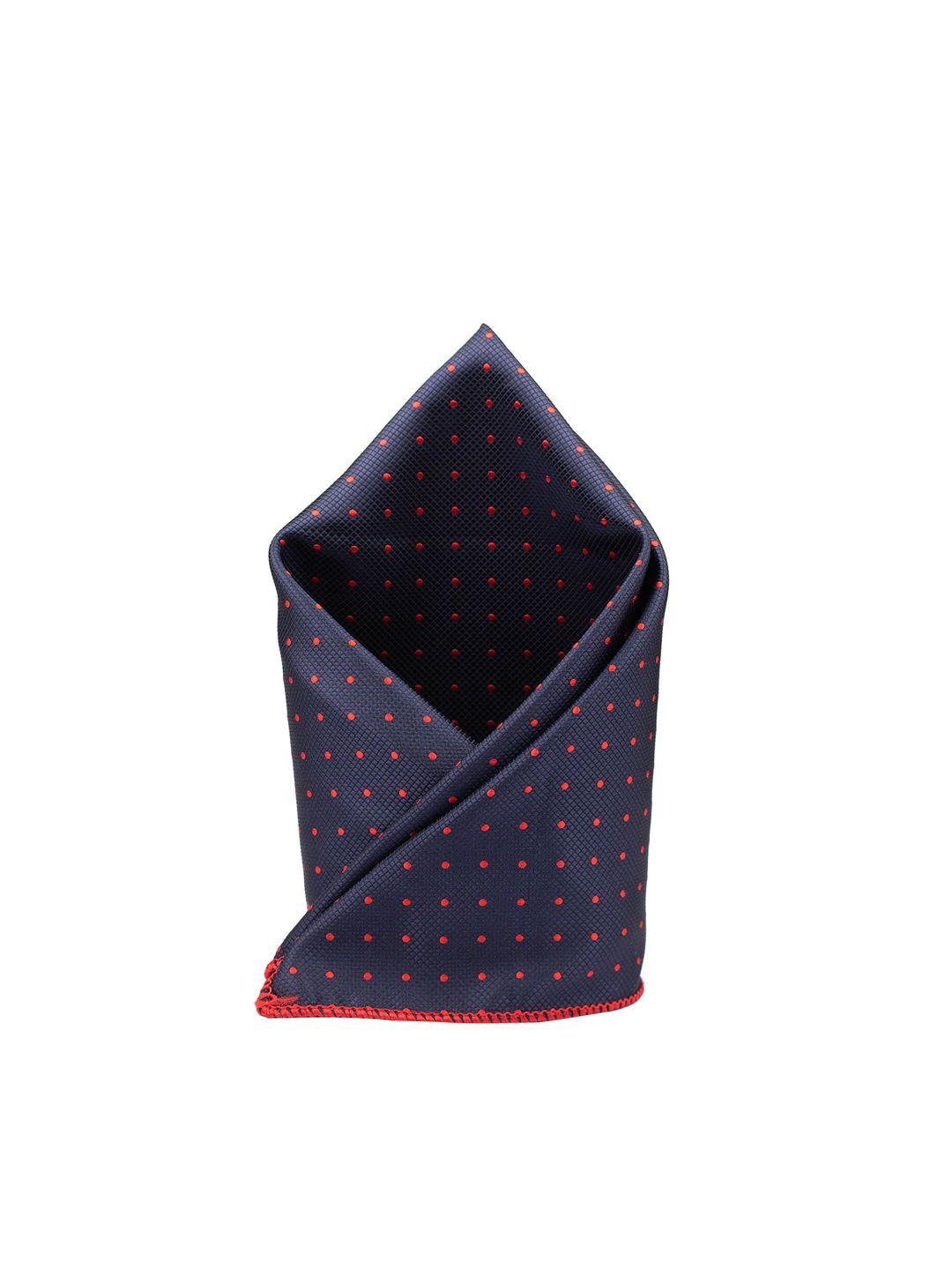 the tie hub men navy blue printed pocket squares