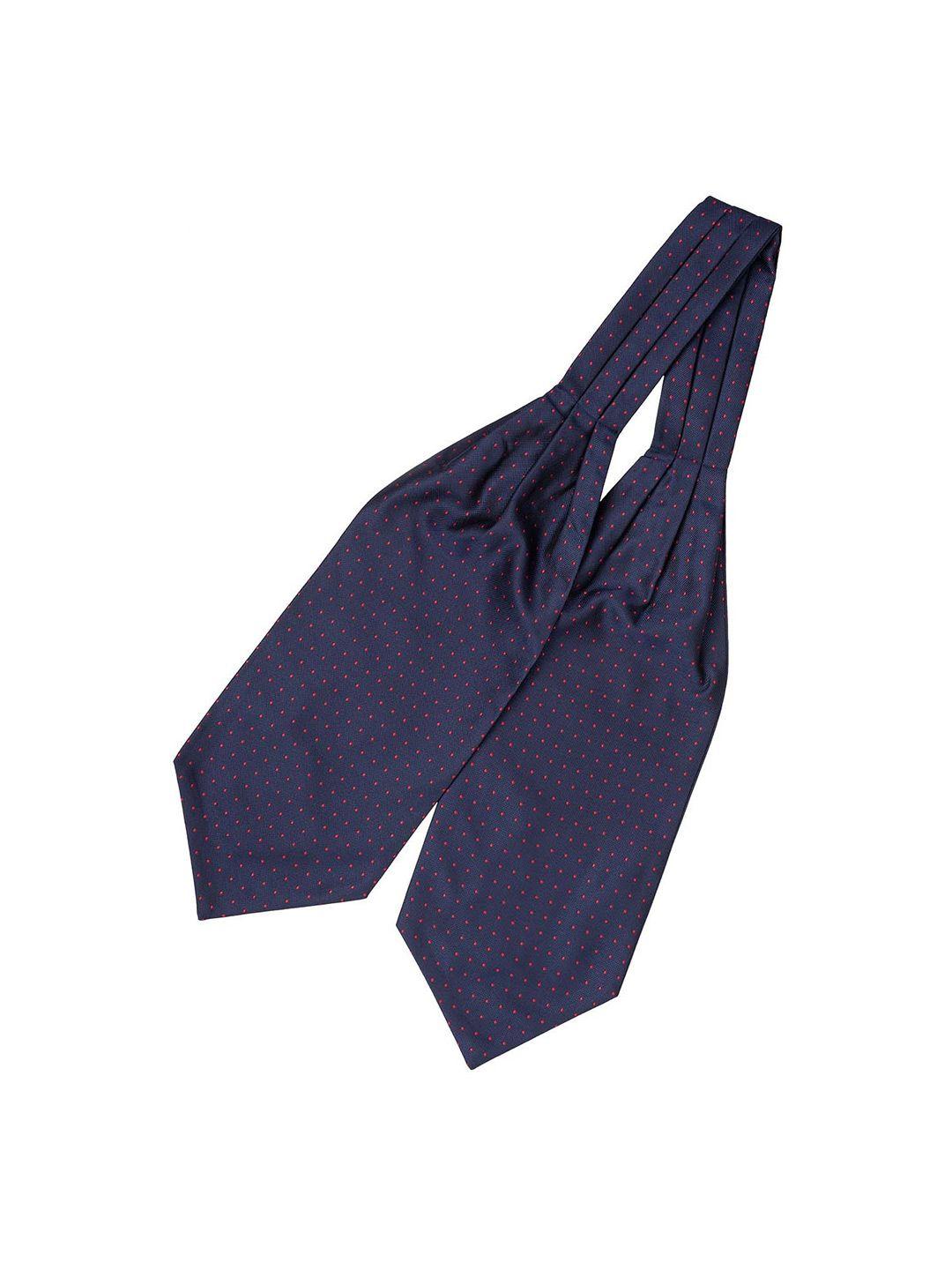 the tie hub men navy blue woven design cravat