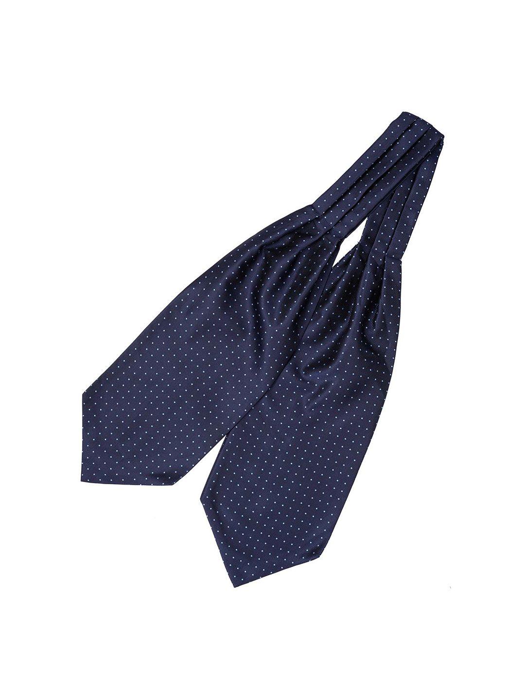 the tie hub men navy blue woven design printed cravat tie