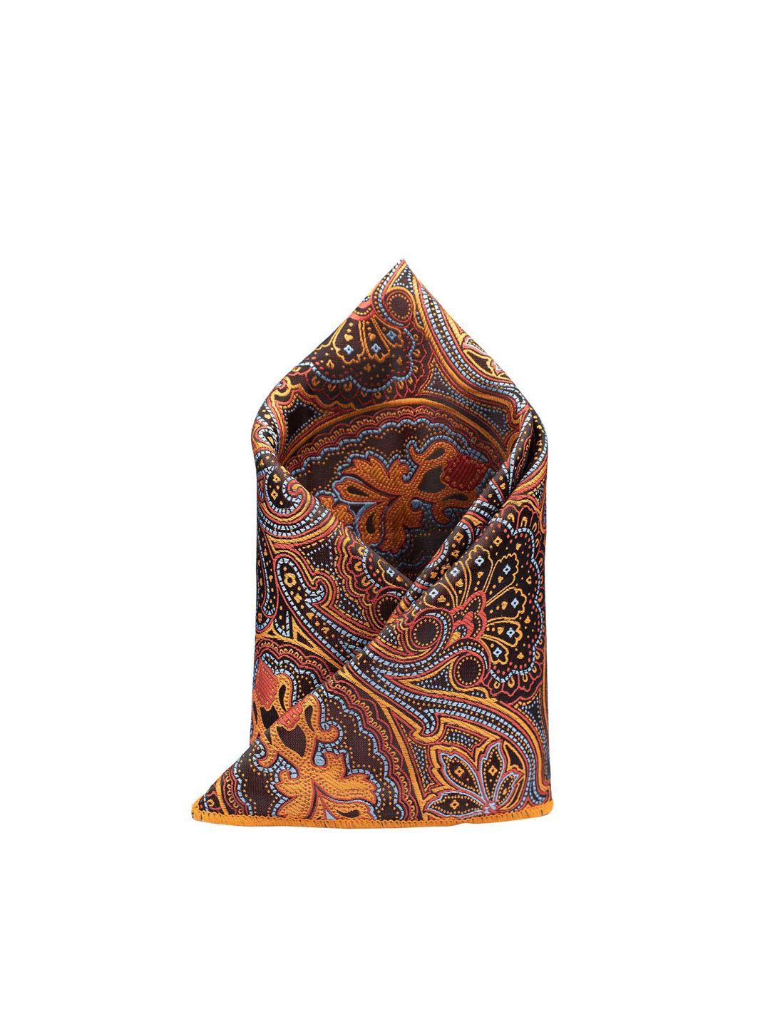 the tie hub men orange & yellow printed pocket squares