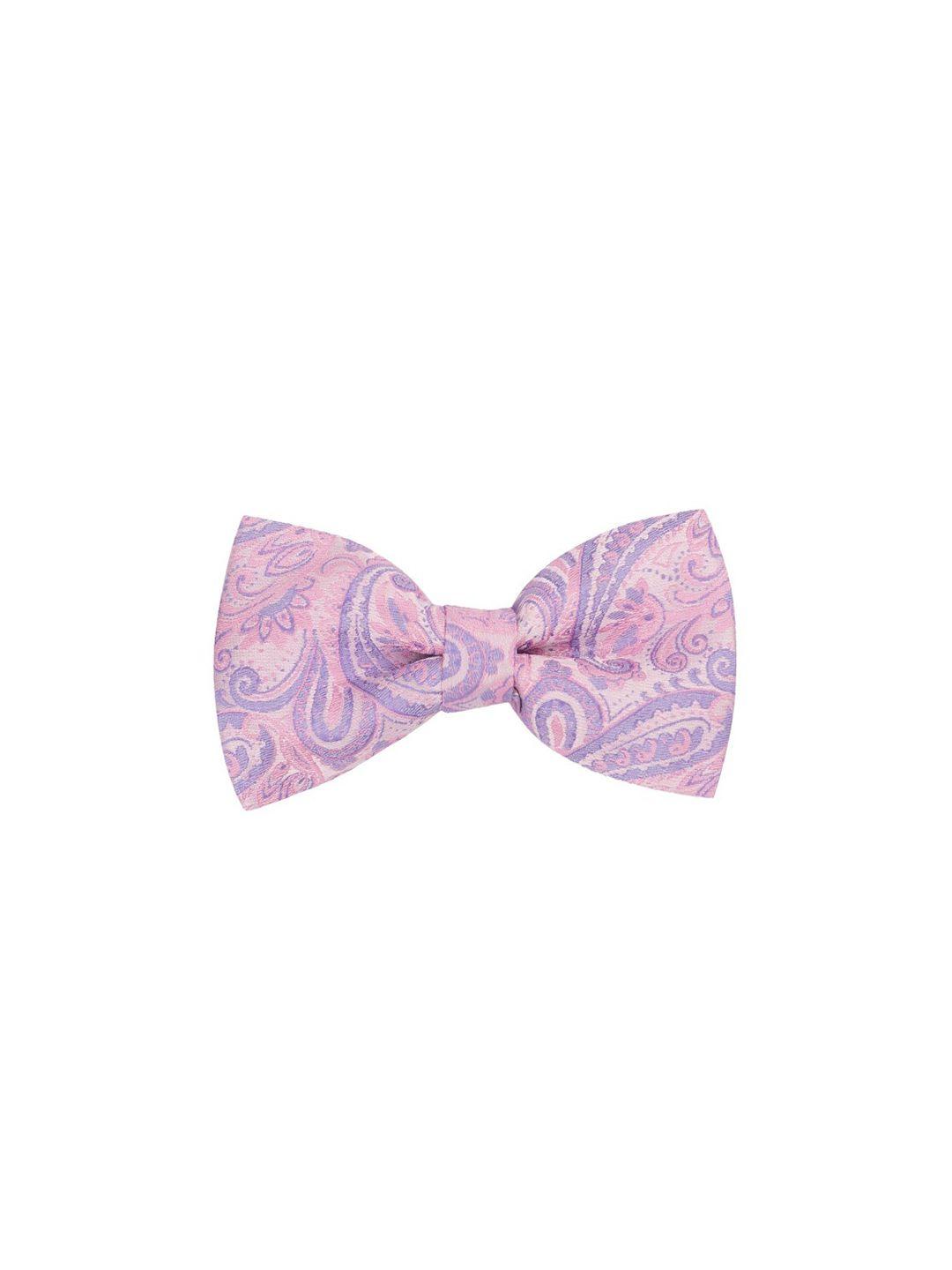 the tie hub men pink & blue woven design bow tie