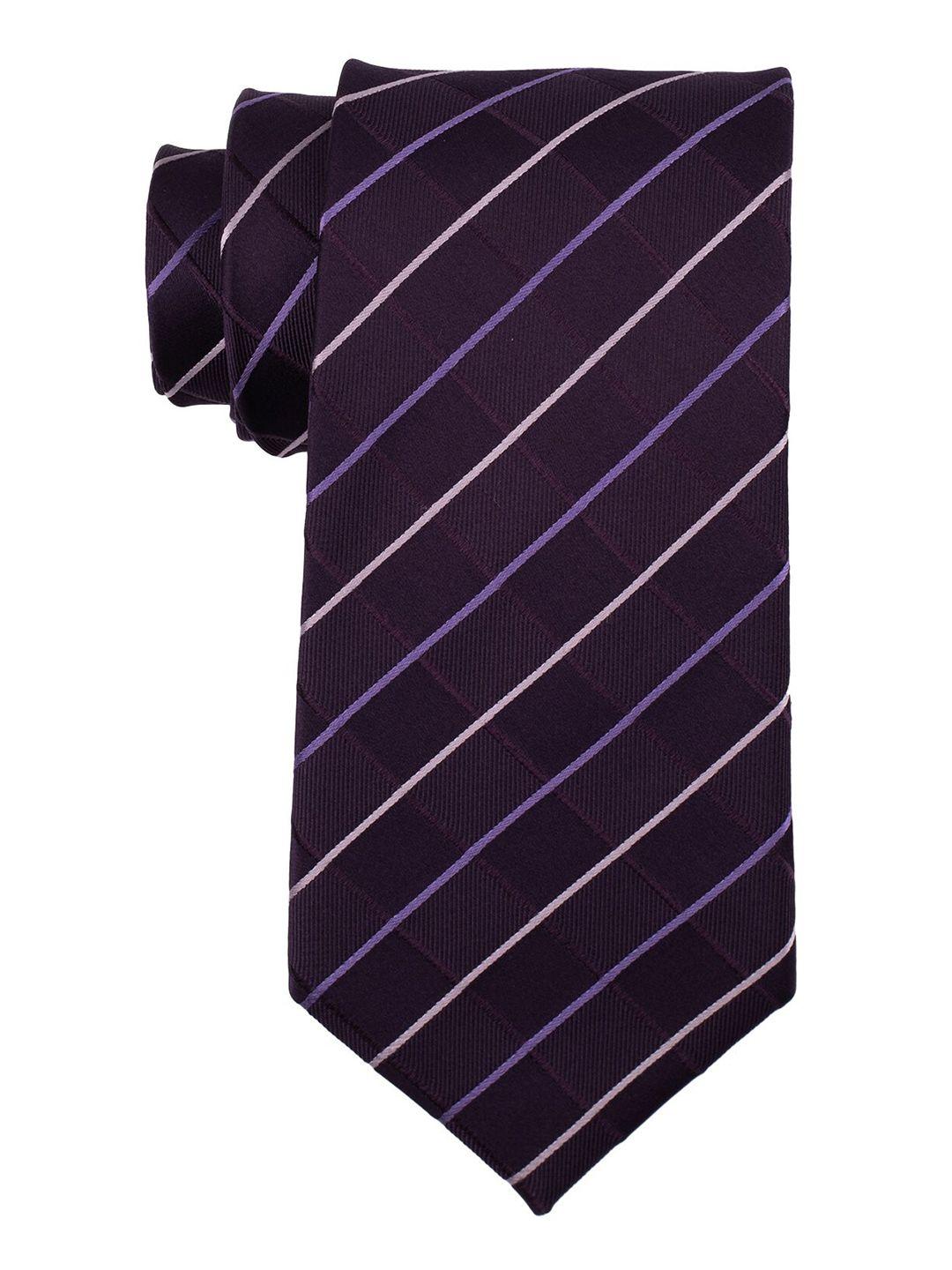 the tie hub men purple & white checked broad tie