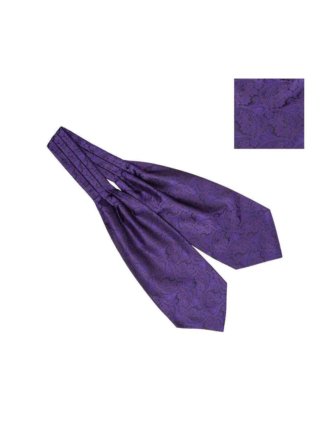 the tie hub men purple  printed accessory gift set