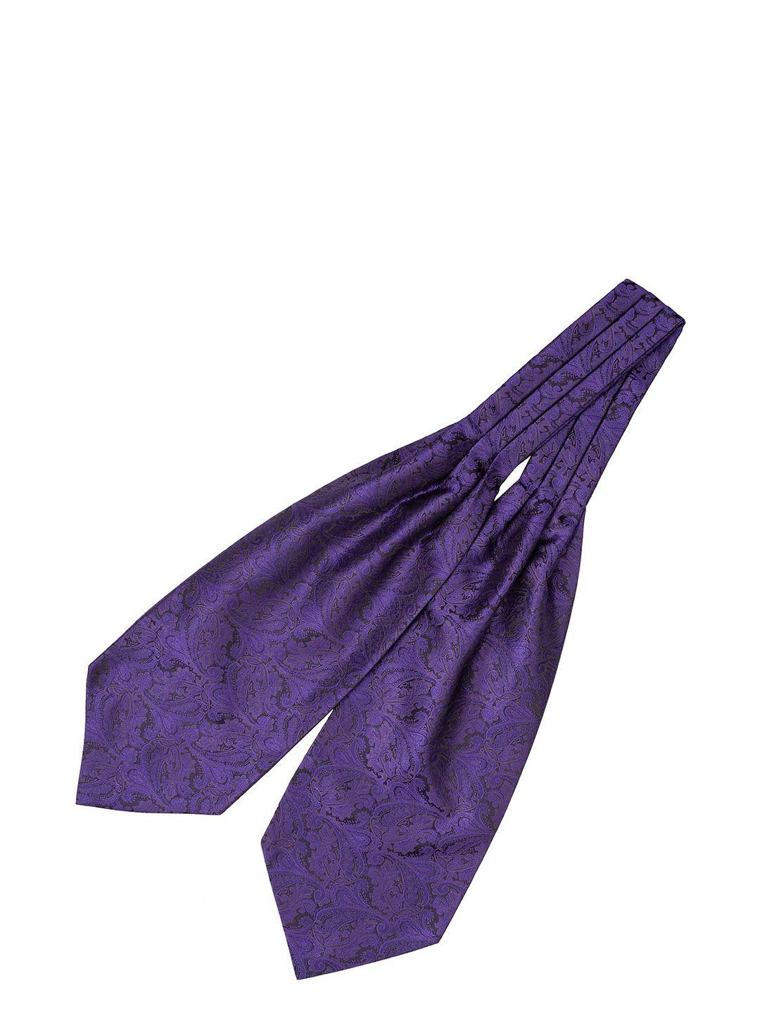 the tie hub men purple paisley woven design tailored cravat