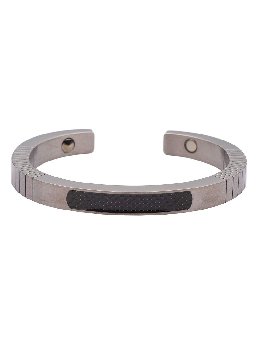 the tie hub men silver-toned cuff bracelet