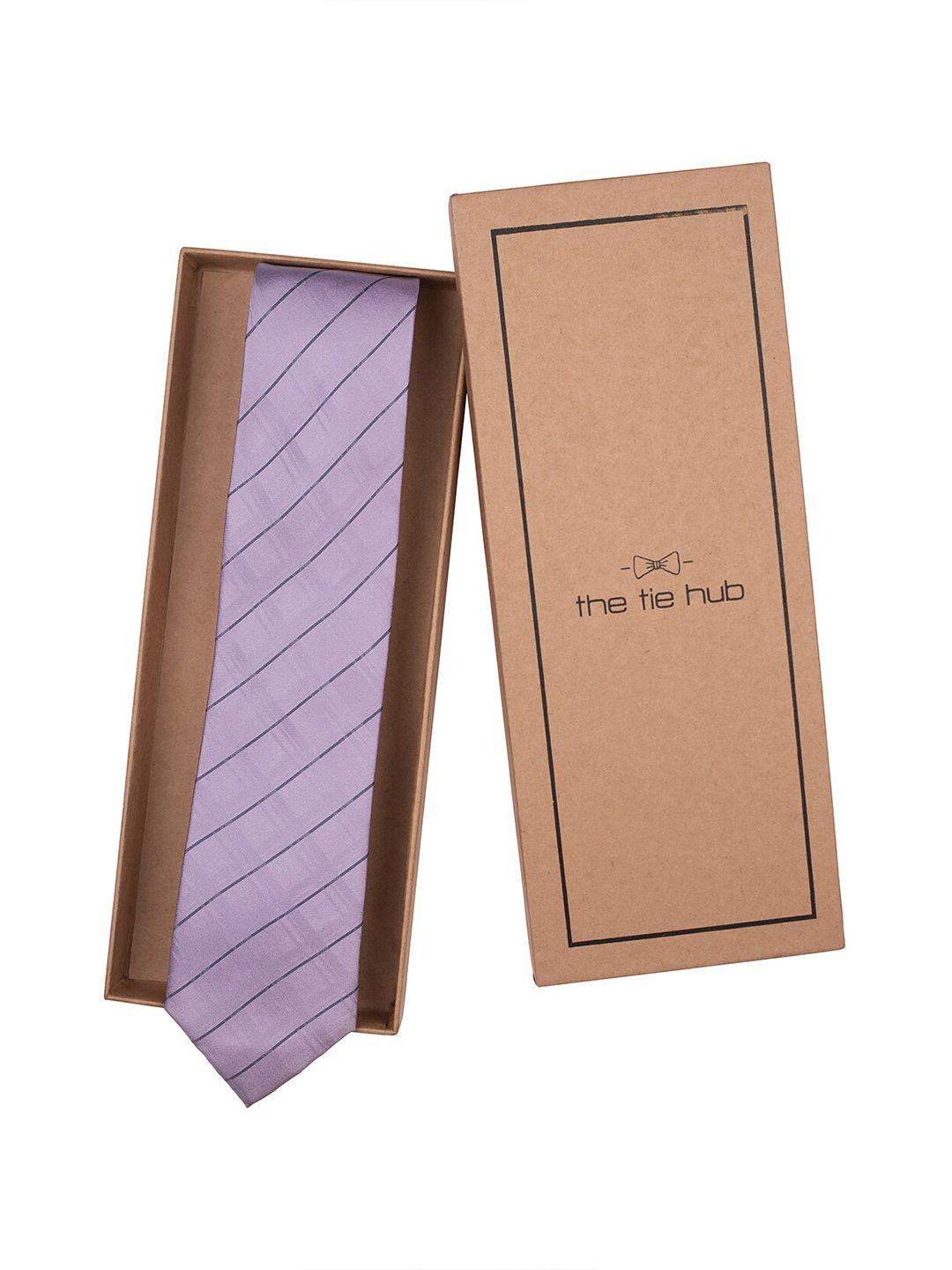 the tie hub men striped pure silk broad tie