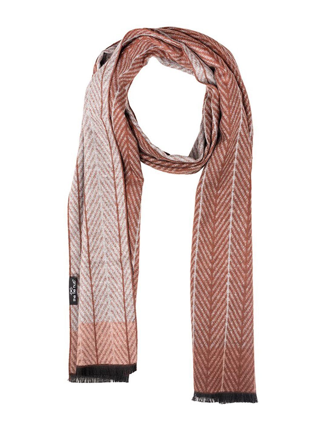 the tie hub men woolen striped scarf