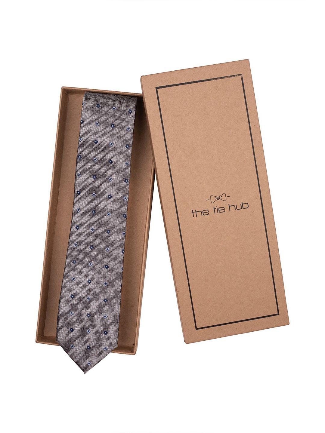 the tie hub men woven design pure silk broad tie