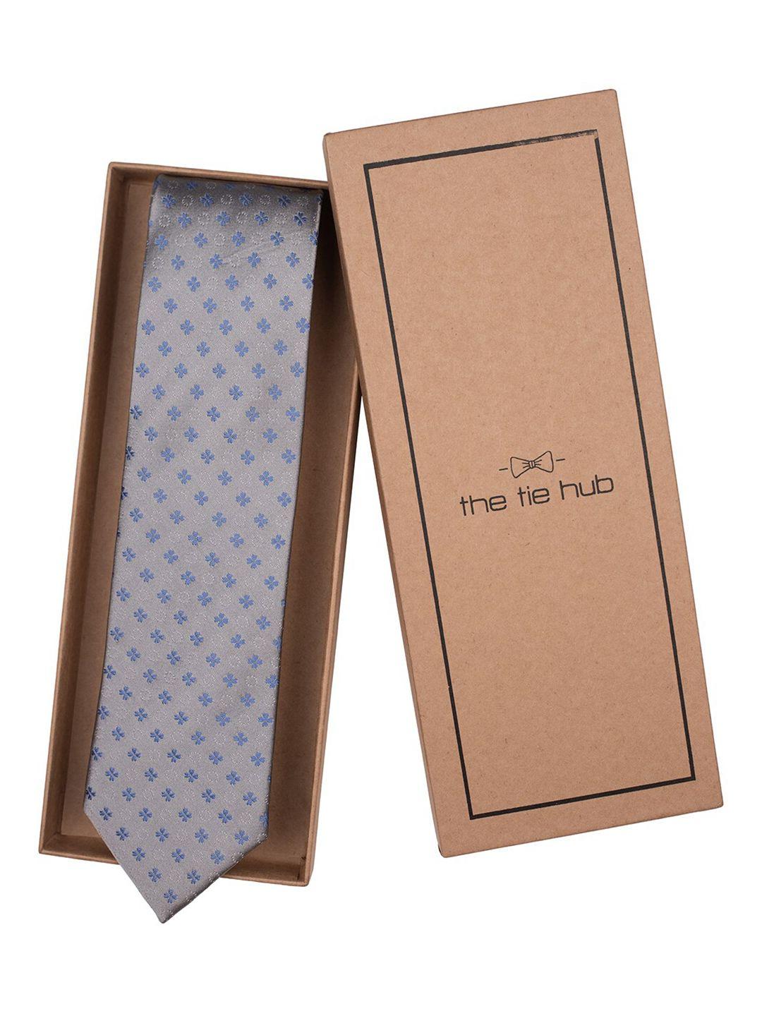 the tie hub men woven design pure silk broad tie