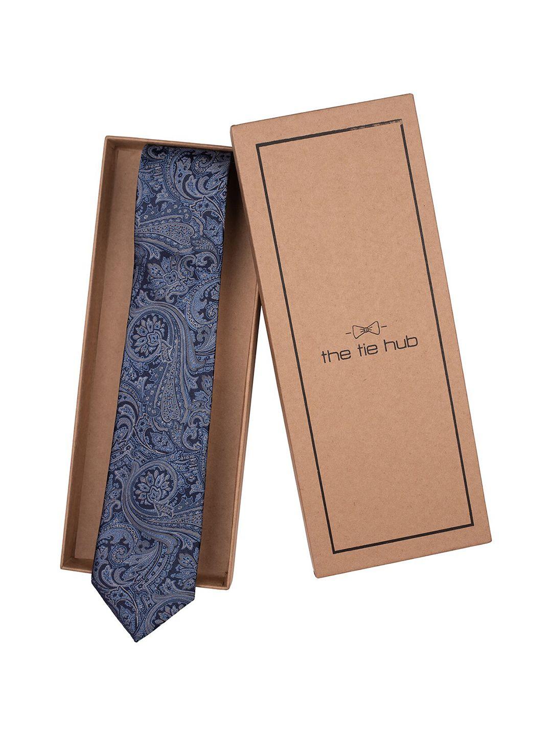 the tie hub men woven design silk broad tie