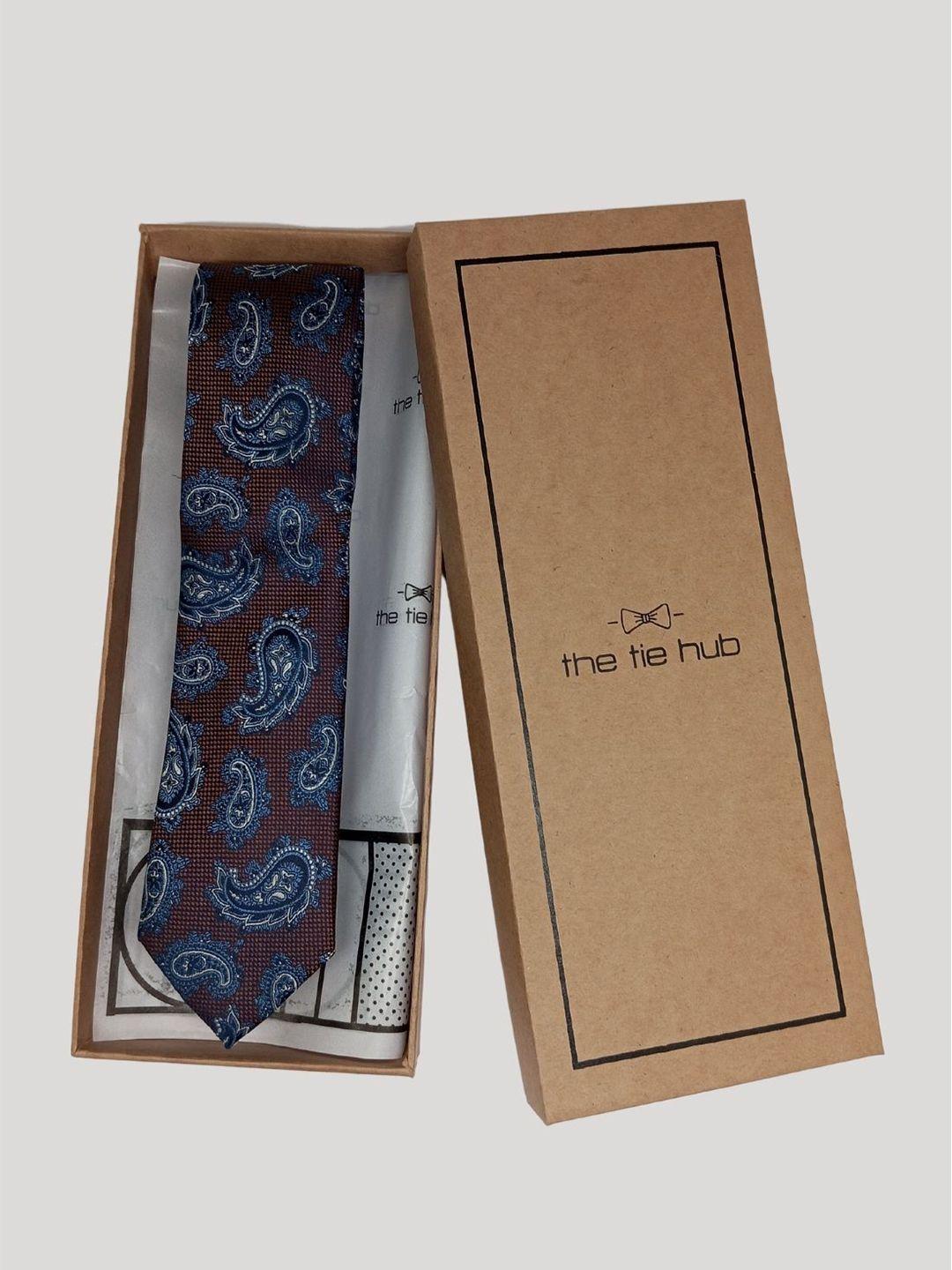 the tie hub men woven design silk broad tie