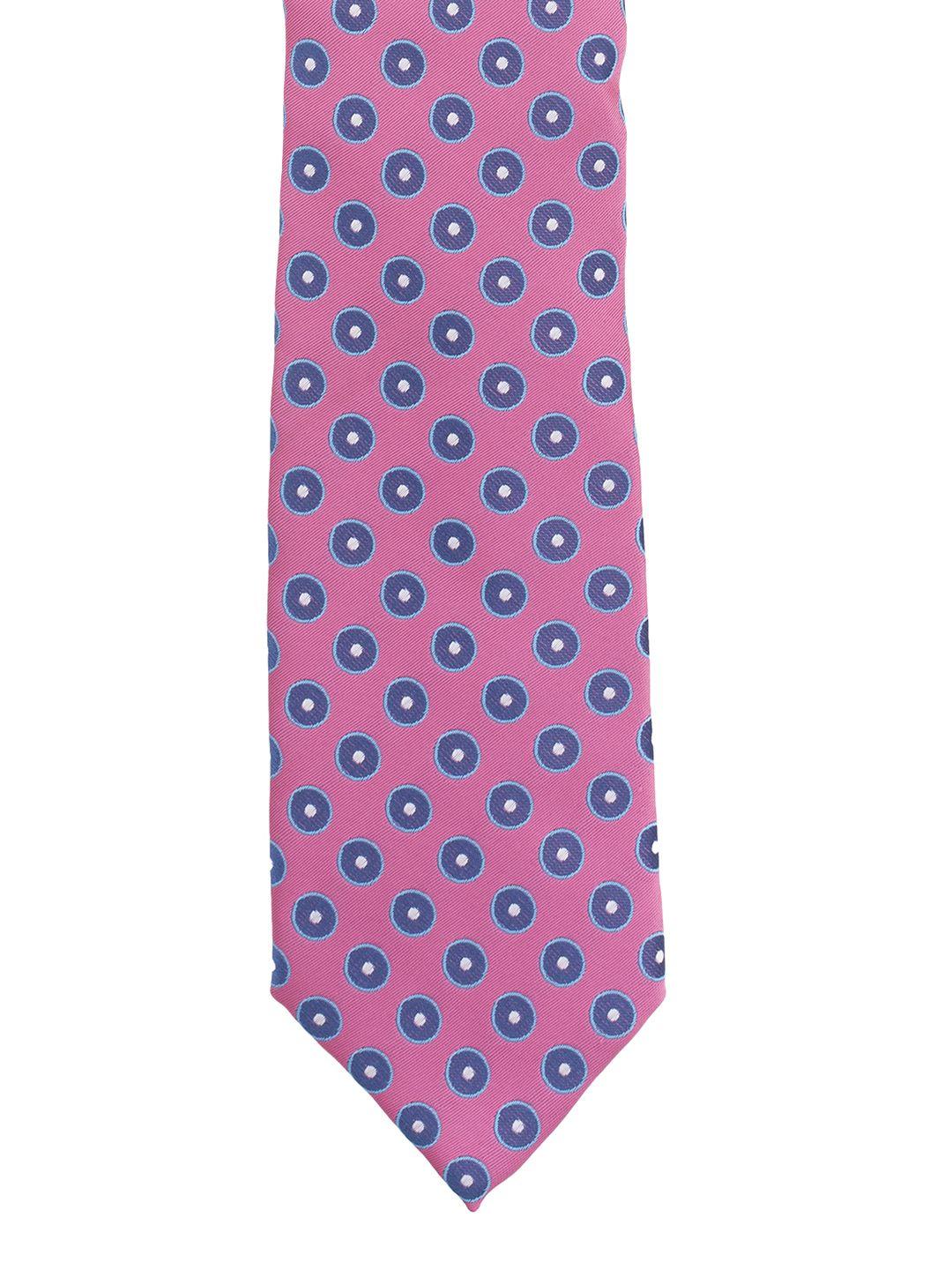 the tie hub pink & blue woven design skinny tie