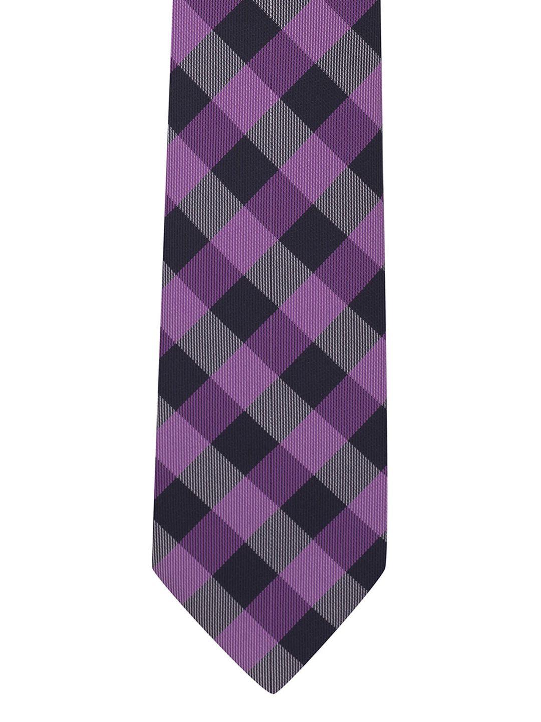 the tie hub purple & blue checked skinny tie