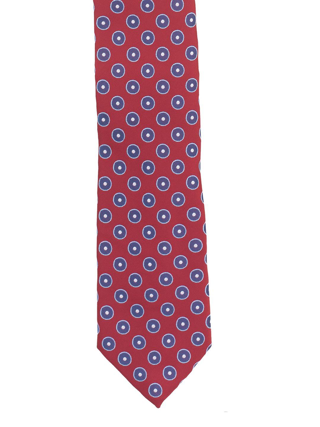 the tie hub red & blue woven design skinny tie