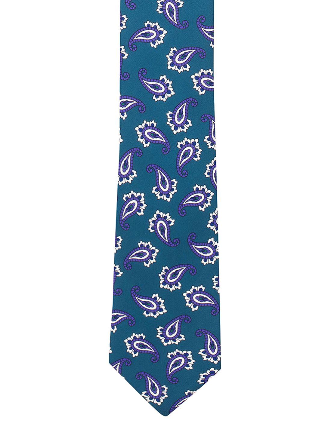 the tie hub teal printed skinny tie