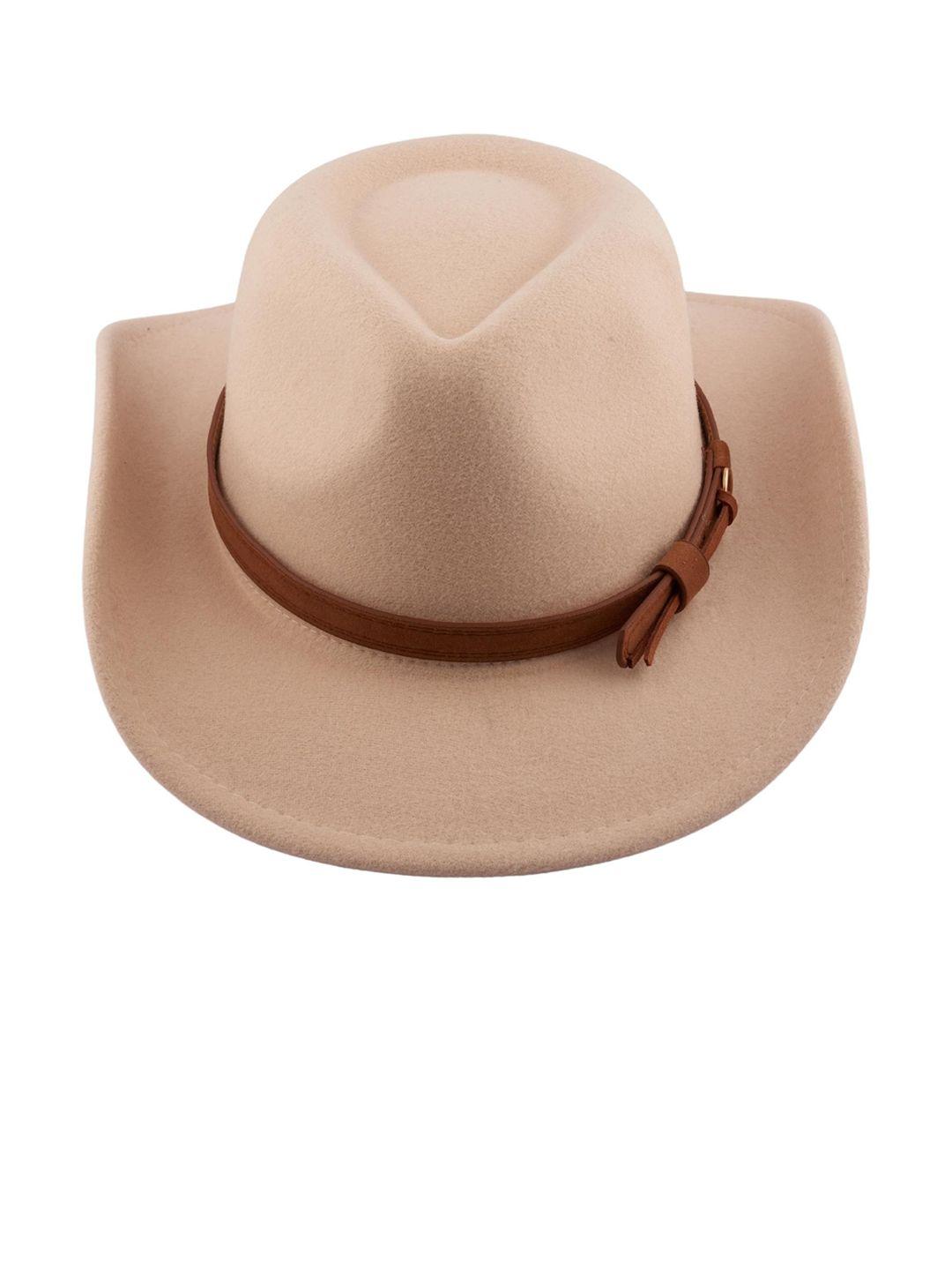 the tie hub woman cream cowboy cream fedora hat