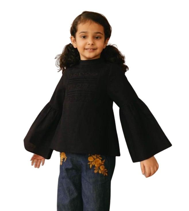 the tribe kids black cozy cottage naomi top