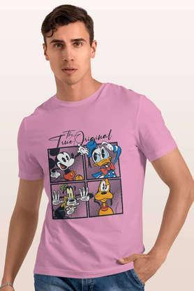 the true mickey friends round neck mens t-shirt - baby pink