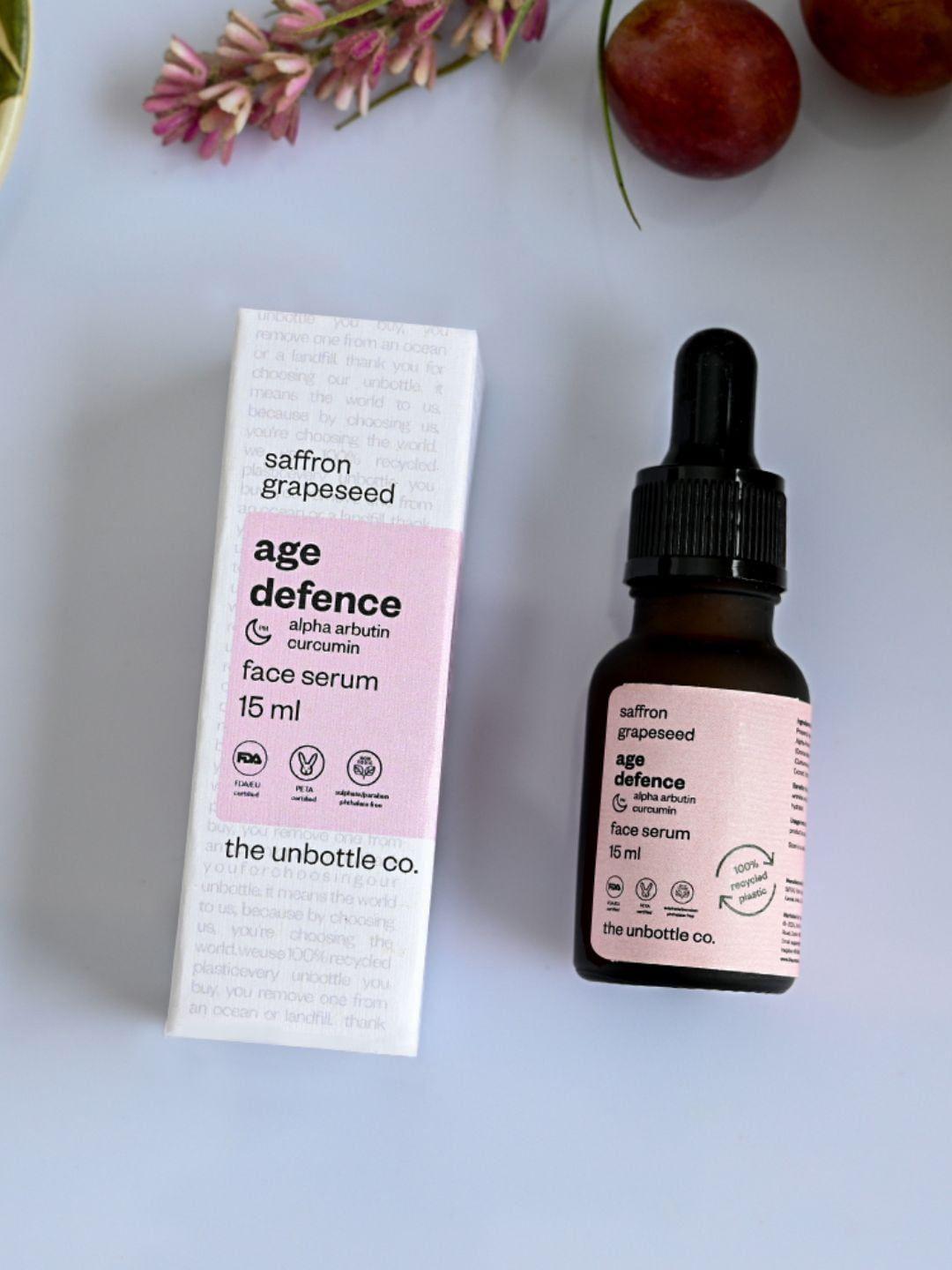 the unbottle co skintelligent age defence face serum 15ml