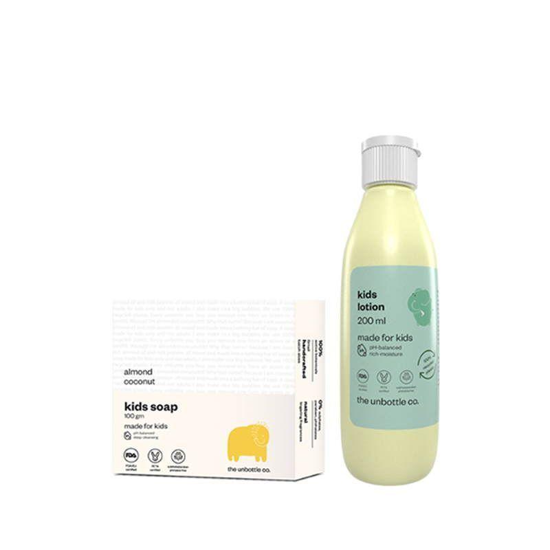 the unbottle co. tuco made for kids soap & moisturising lotion