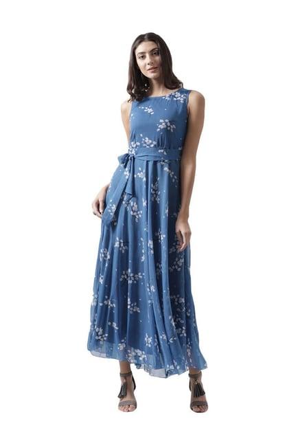 the vanca blue floral print maxi dress