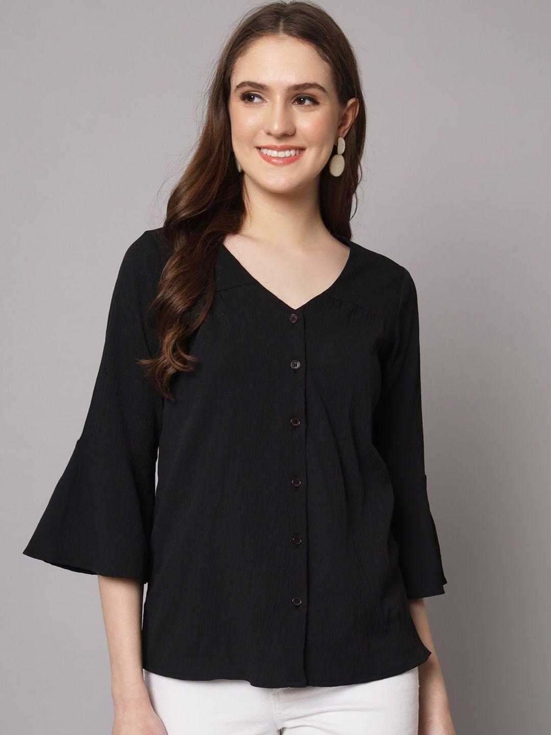 the vanca v-neck bell sleeves shirt style top