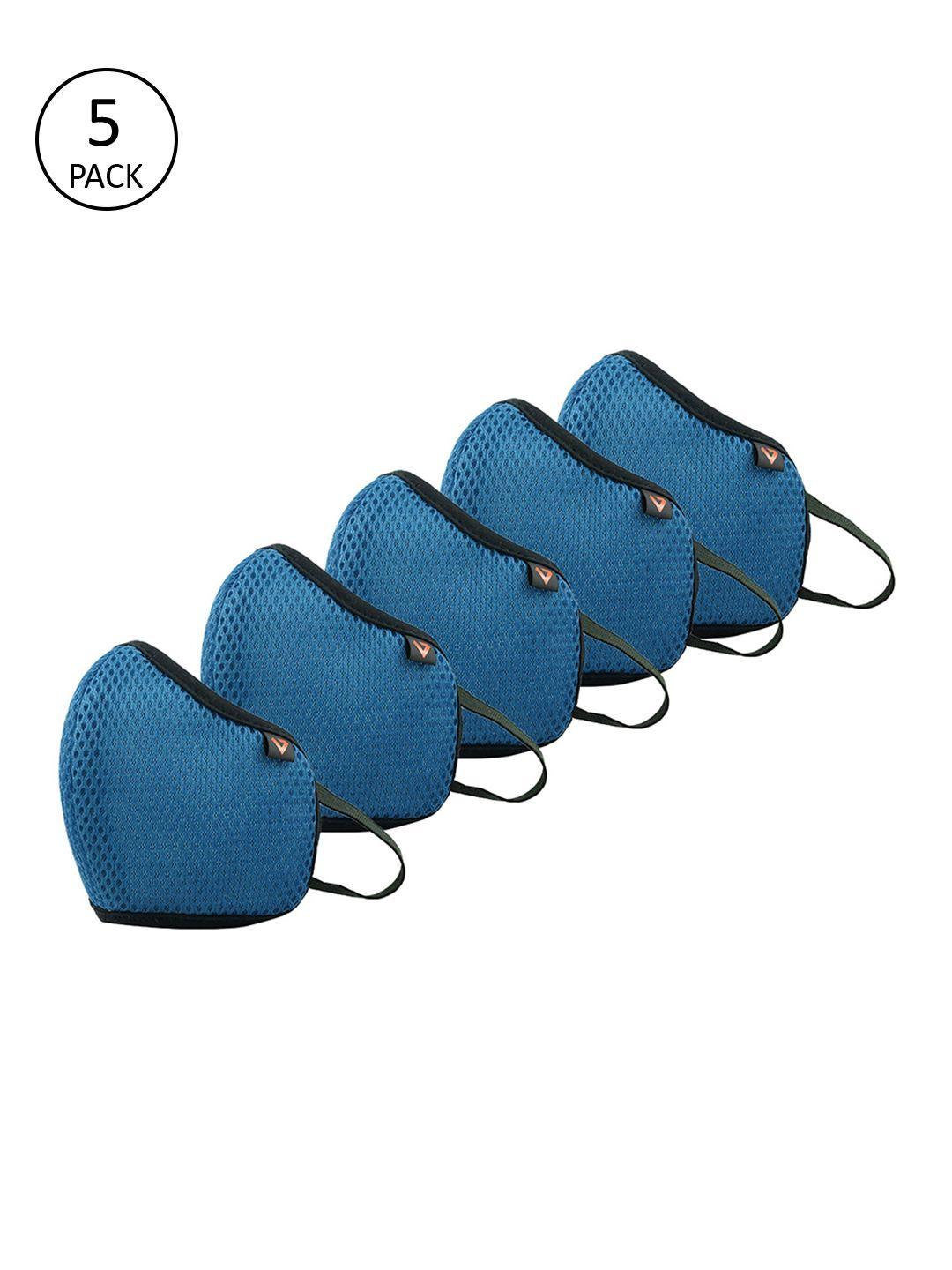 the vertical adult blue pack of 5 reusable 5-layers outdoor mask